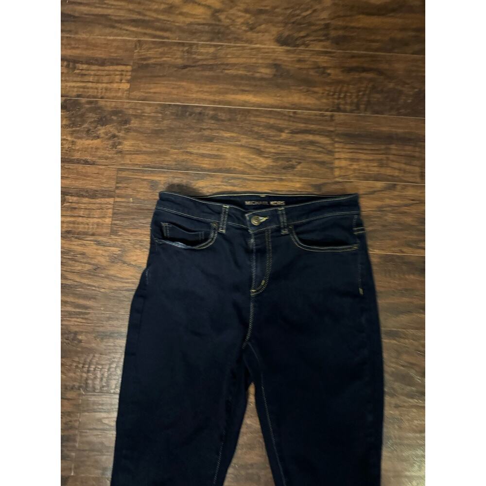 Michael Kors Women's Izzy Skinny Dark Wash Denim Jeans Blue Cotton Blend Size 8 - Picture 2 of 8